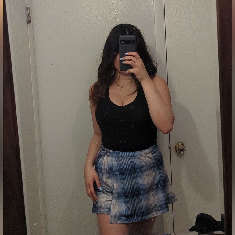 Unif Ada blue plaid skirt